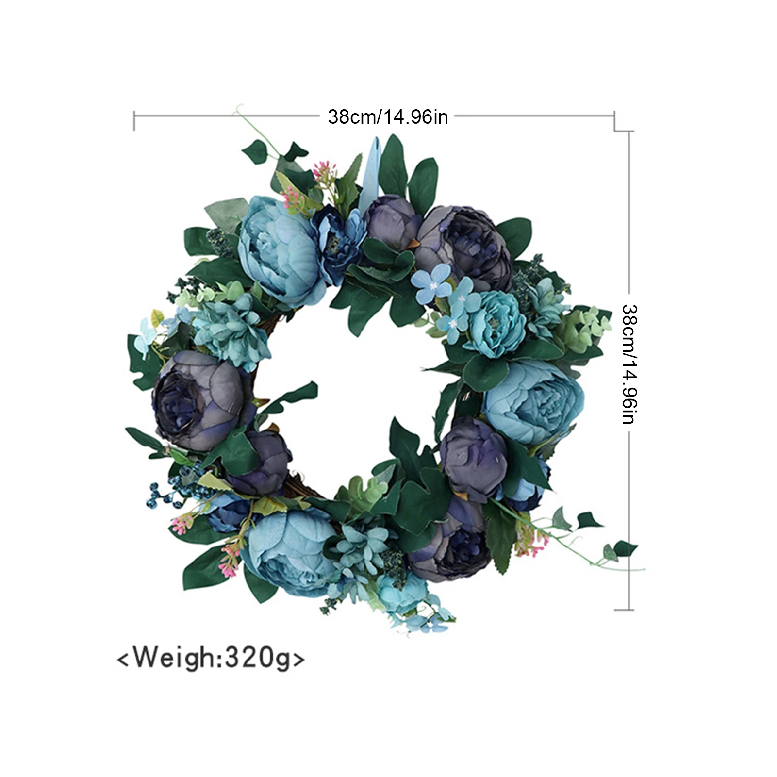 

Artificial Wreath Wall Hanging Hydrangea Wreath Front Door Art Decoration Lasting Beautiful Decoration Natural Wreath Art