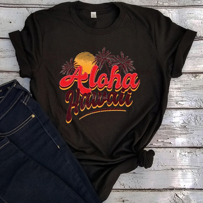 

Aloha Hawaii Graphic T Shirts Hawaii Men Clothing Beach Vacation Travel Graphic Tees Men Streetwear Customized Products New