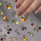 Сладких фруктов серии 5D мягкий рельефный рельефы клейкой наклейки для ногтей, лимон или вишня Цветы 3D ногтей декоративные наклейки оптовая продажа