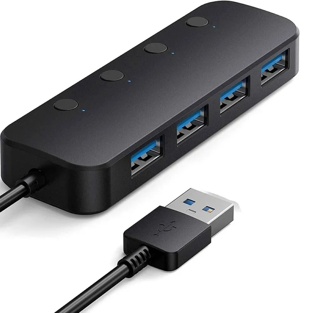 

USB3.0 Hub 4 Ports High Speed Data Transfer ABS Cable Multi 4 Port Splitter USB to USB3.0 Hub for Computer Laptop Camera Speaker
