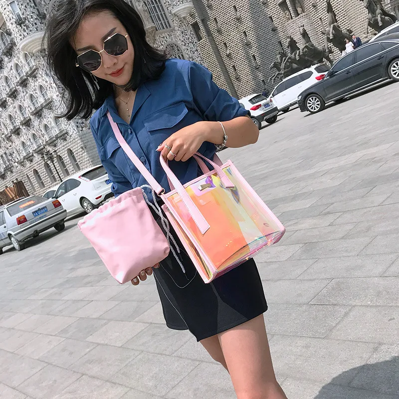 2019 новые женские сумки прозрачные модные композитные Корейская версия лазерная