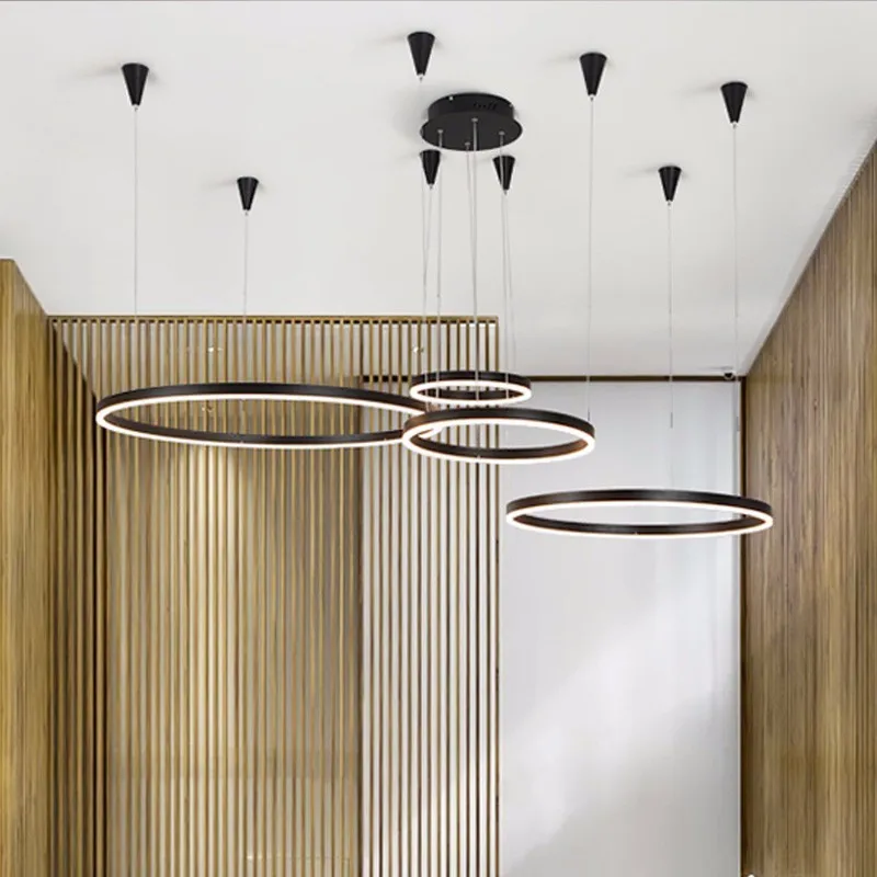 

Modern LED ring DIY Chandelier Lights Fixtures For Home living room shop restaurant bar decoration 110v 220v