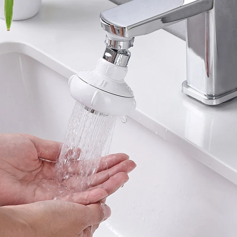 2 Modes Pressurized Faucet Aerator Stainless Steel ABS Water Tap Filter 360 Degrees Rotation Splash-proof Faucets Extender