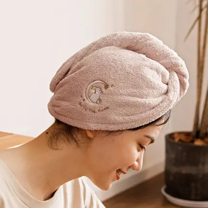 

Dry hair cap female cute cute hair towel absorbent headband long hair shower cap quick dry towel