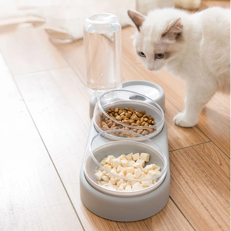

3 In 1 Pet Feeder Cats Food Bowl Water Bowls Automatic Water Dispenser For Cat Feeders Drinking Pet Products