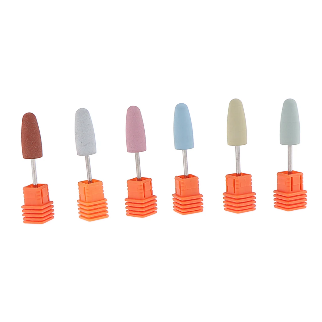 

6PCS Nail Art Drill Bit Silicone Grinding Head for Electric Manicure Machine