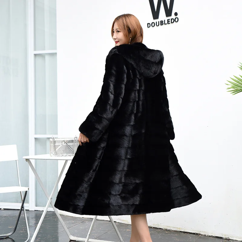 Natural Fur Coats Winter Women Mink Fur Coat Female Genuine Leather Jackets Ladies Oversize Warm Thick Detachable Long 2021 New