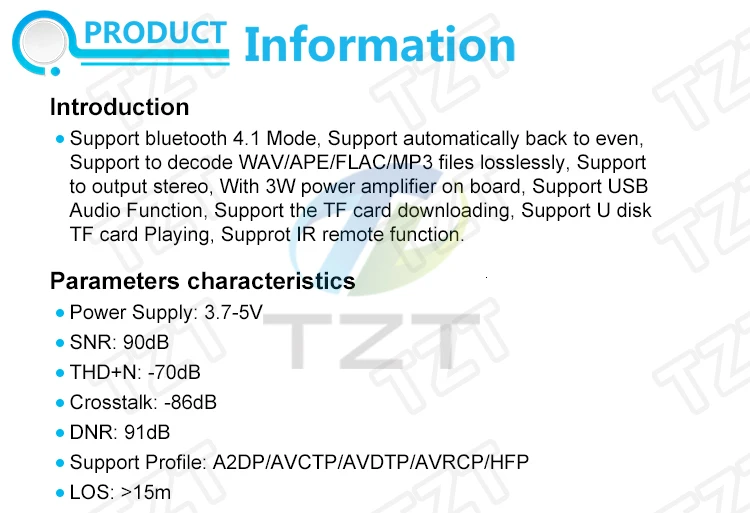 3 Вт Автомобильный Bluetooth 4,1 MP3 WAV декодирующая плата усилитель динамика аудио модуль приемника Поддержка USB/TF/U-DISK/IR пульт дистанционного управления красный