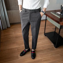 Pantalones de vestir de negocios para hombre, traje informal ajustado para boda, oficina y redes sociales, Classique (1)
