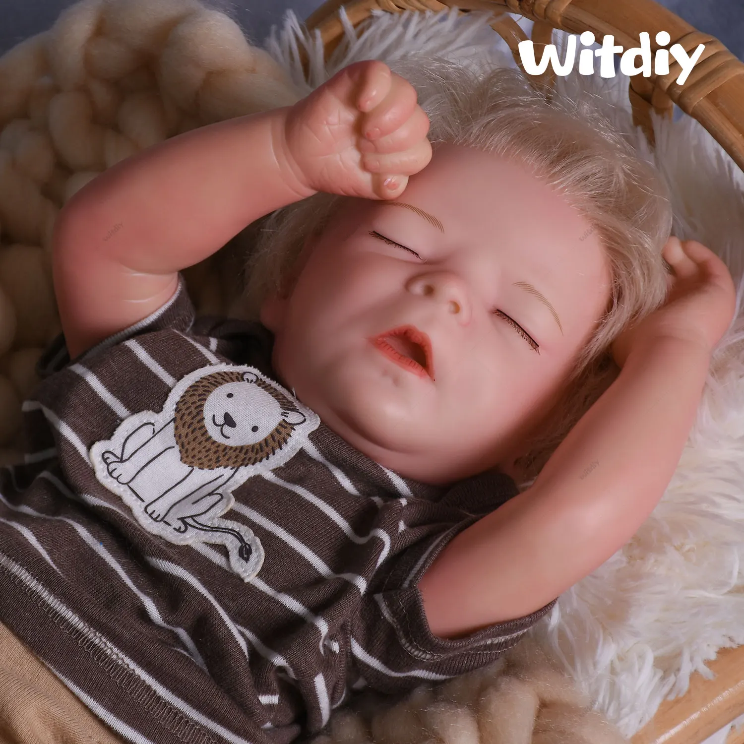 

Witdiy designer brand 17-18 Inches bebe reborn Darren reborn dolls Pure hand-painted lifelike newborn