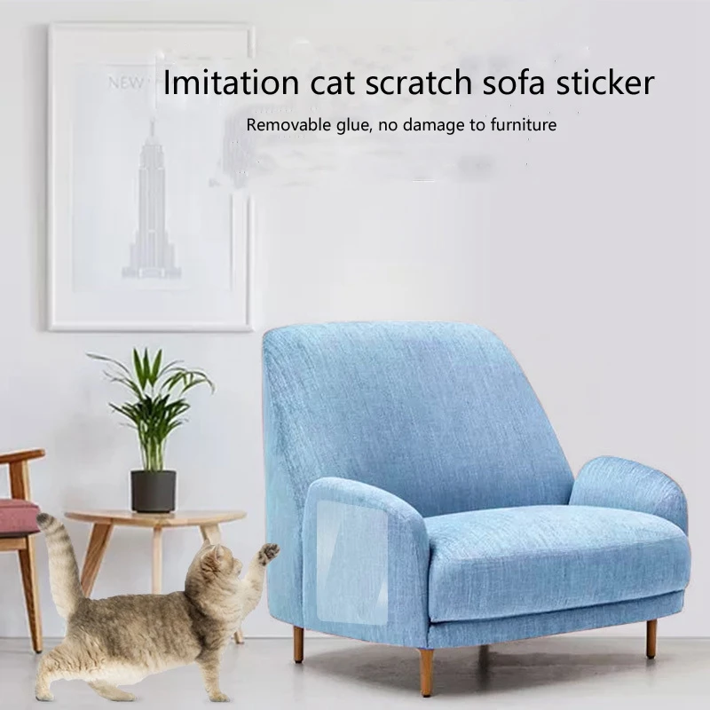 

2PCS New Fashion Transparent Environmental Protection Anti-Cat Scratch Sofa Protection Pticker Pet Dog Safety Furniture Scratch