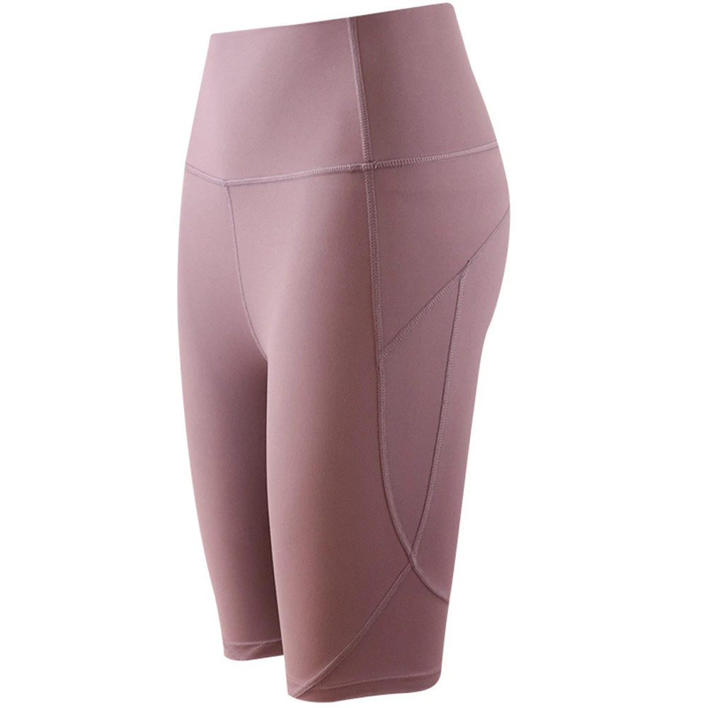 

Women's Cycling High-Waist Fitness Pants Stretch Tight-Fitting Quick-Drying Running Sports Five-Point Pants Peach Hip Yoga Pants