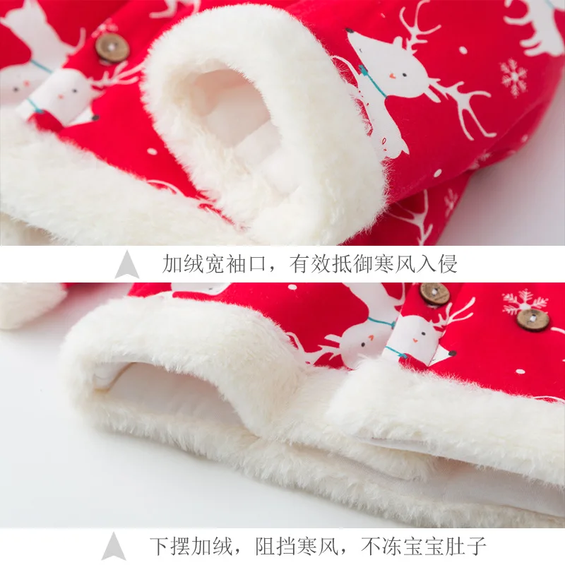 9-24 months Xmas Warm Winter Children Baby Jackets Kids Girls Boys Christmas Print Deer Infants Coat Cardigan Newborn Outwear | Детская