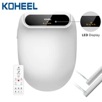 koheel led display smart toilet seat electric bidet double nozzle cover intelligent heated wash dry massage