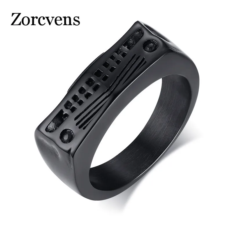 Уникальное Автомобильное кольцо zorcfic мужское черное из нержавеющей стали