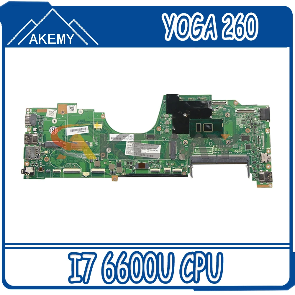 

Akemy для Lenovo ThinkPad Йога 260 ноутбук материнская плата LA-C581P материнская плата I7 6600U протестированная 100% работа FRU 01LV840 01LV837 00NY959