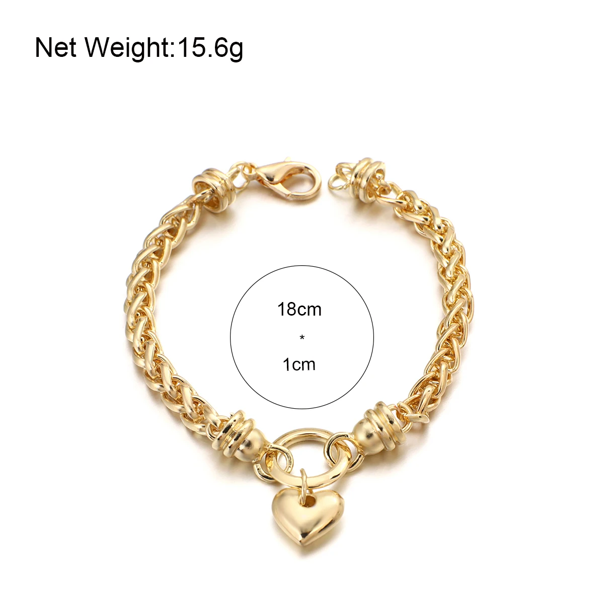 

Flashbuy New Trendy Gold Color Twist Thick Rope Chain Bracelet for Women Punk Heart Metal Bracelets Party Chic Fashion Jewelry