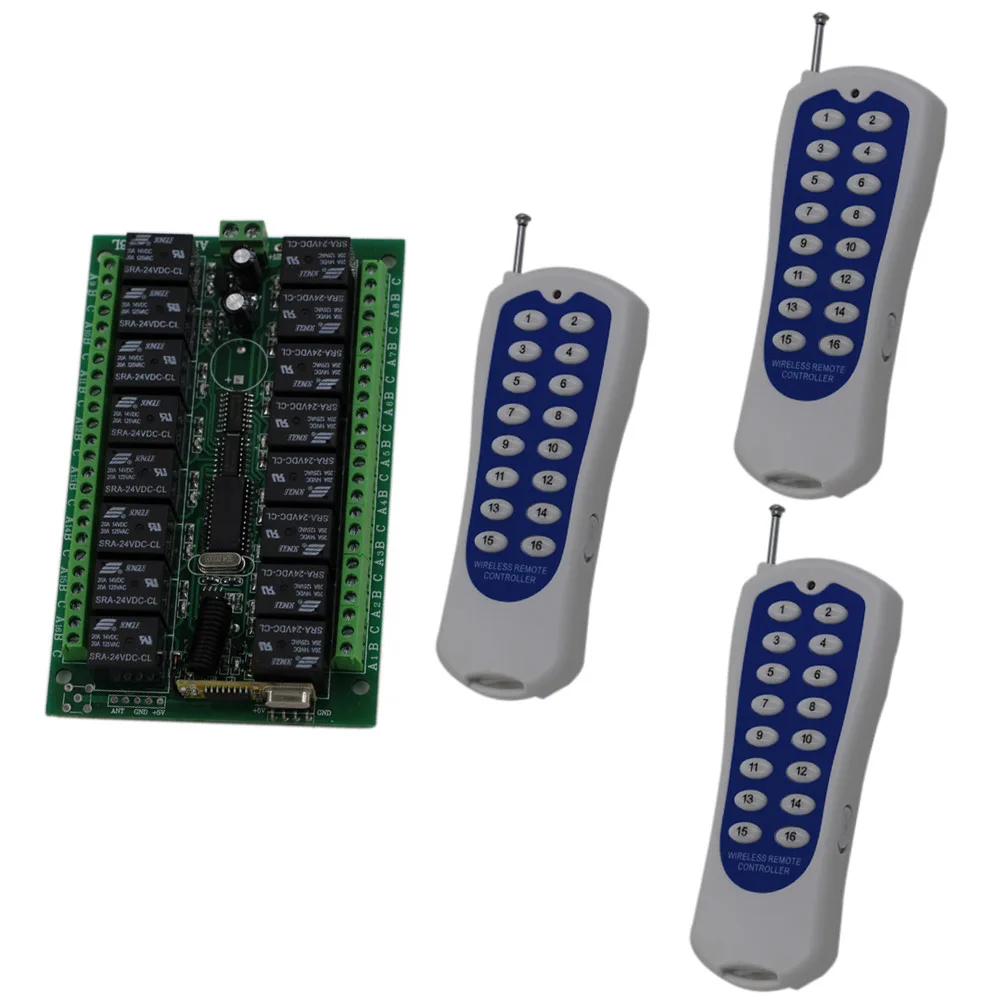 

DC 12V 24V 16CH 16 CH Wireless remote control Switch System RF Remote Radio Receiver Transmitter Wireless Light Lamp Switch