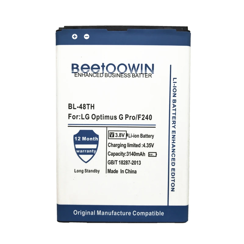 Аккумулятор BEETOOWIN 3140 мАч для LG Optimus G Pro F240/K E980 E988 E940 F310 D684 F240S F240L 2 F350/S/L/K D838|battery