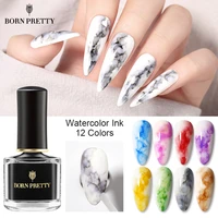 born pretty 7ml watercolor ink nail polish color blossoming effect quick dry whiter purple clear nail polish nail art design