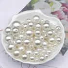 Жемчужные бусины 46810121416 мм для рукоделия АБС, круглые бусины россыпью для рукоделия, принадлежности для изготовления ювелирных изделий, белые и бежевые бусины для рукоделия