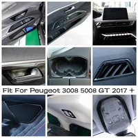 car door audio speaker decor roof reading lights lamp cover trim black interior refit kit for peugeot 3008 5008 gt 2017 2022
