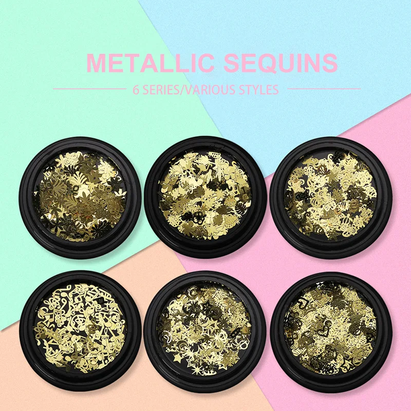 Металлические Смешанные полые блестки блеск радужные украшения Kawaii УФ Смола