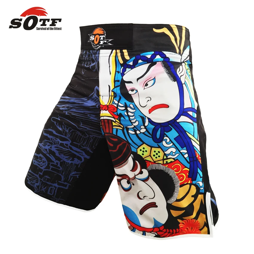 

SOTF Peking color breathable cotton boxer shorts mma sports training Tiger Muay Thai mma fight shorts kickboxingsanda shorts