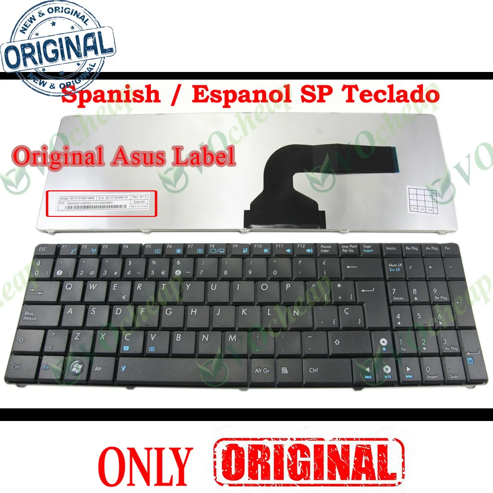 

New Laptop keyboard for ASUS N50 N53S N53SV K52F K53S K53SV K72F K52 A53 A52 U50 G51 N51 N52 N53 G73 Black Spanish/espanol SP