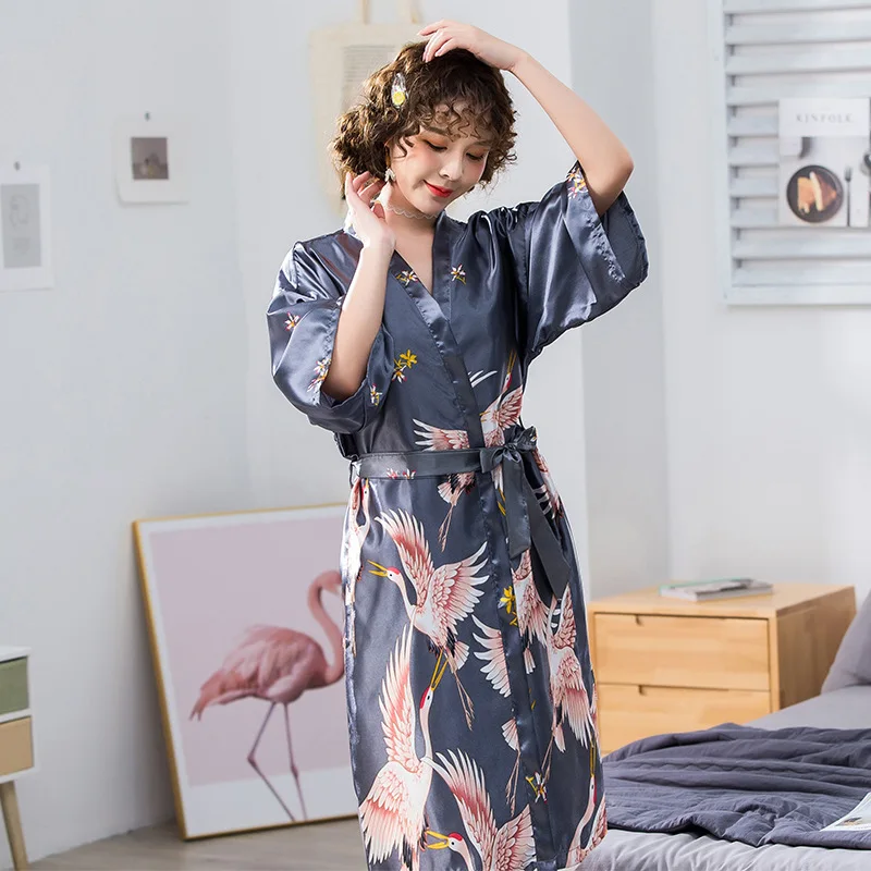 Халат кимоно Женский свободного покроя пикантный комплект из 2 предметов ночной