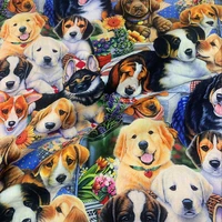 lovely 110cm width 100 cotton fabric sewing children clothing dress dogs fabric colourful dogs printed fabric printed diy