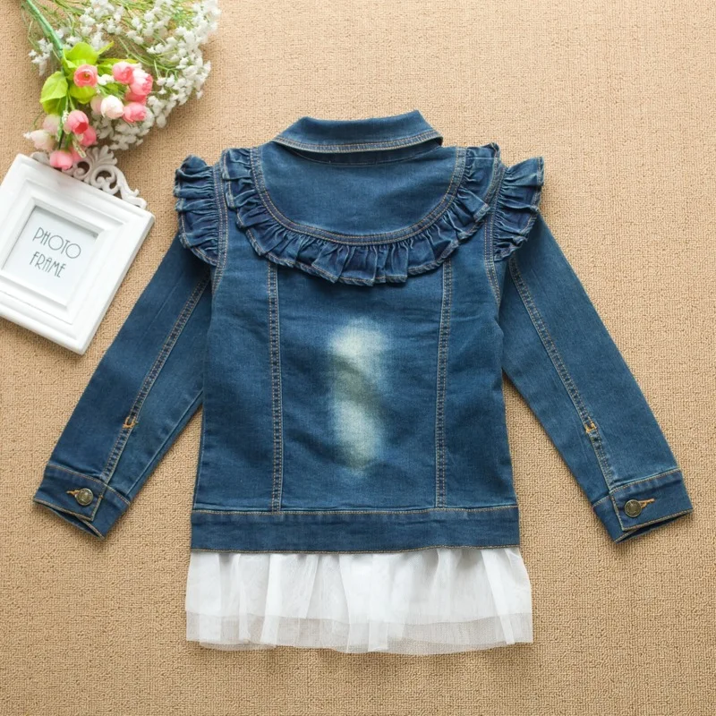 Детская джинсовая куртка с отложным воротником осень 2019 | одежда и обувь