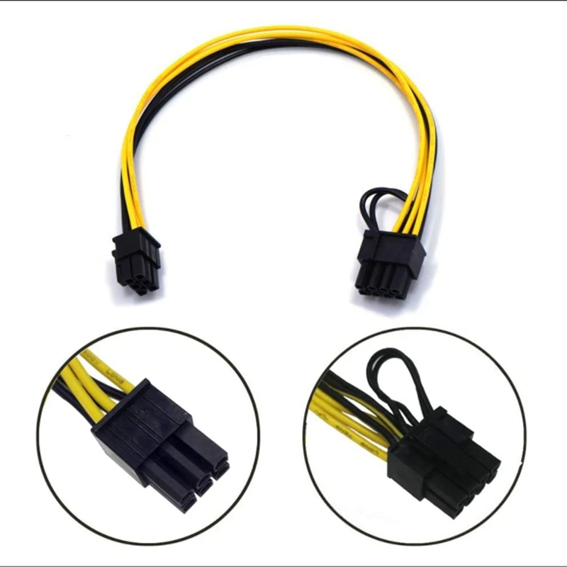 6-Pin Pci-E до 8-Pin (6 + 2) (штекер-штекер) Gpu шнур питания 50 см для графической карты Mining Hp