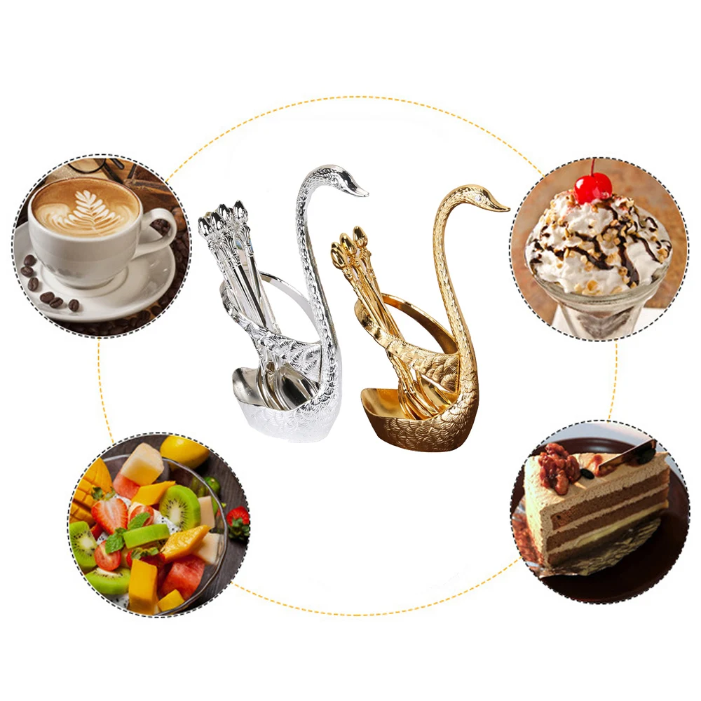 

Swan Cutlery holder Forks spoon Metal Ergonomic Dessert Restaurant Home