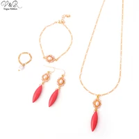 2020 new arrival diy package jewelry set necklace earring bracelet ring set by glass acrylic natural stone accessories jewelry