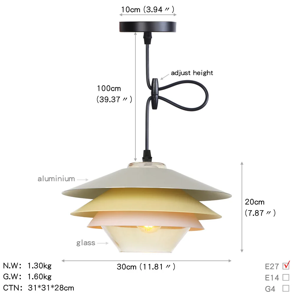 Скандинавский дизайн подвесной светильник светодиодный Эдисон Лофт Декор для