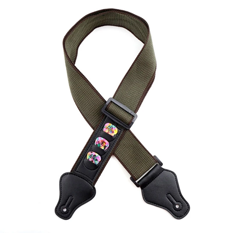 gitarre strap solide farbe einstellbar reine baumwolle echtem leder strap für elektrische bass gitarre musical instrument zubehör free globa