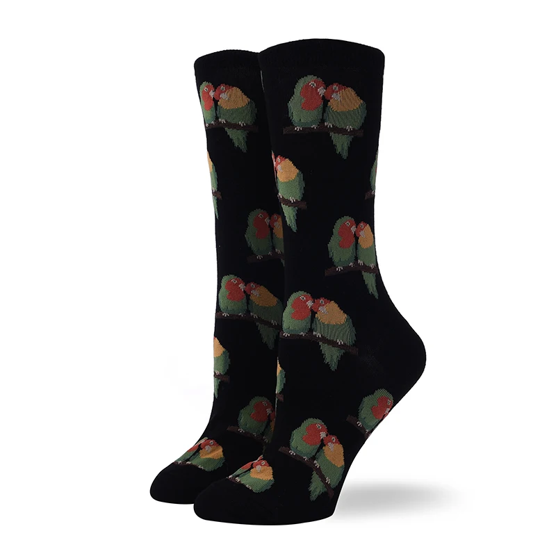 Высокие носки meia medias de mujer длинные calcetines divertido с животным принтом moda зима осень happy sheer Новинка Хлопок Женские - Цвет: 6