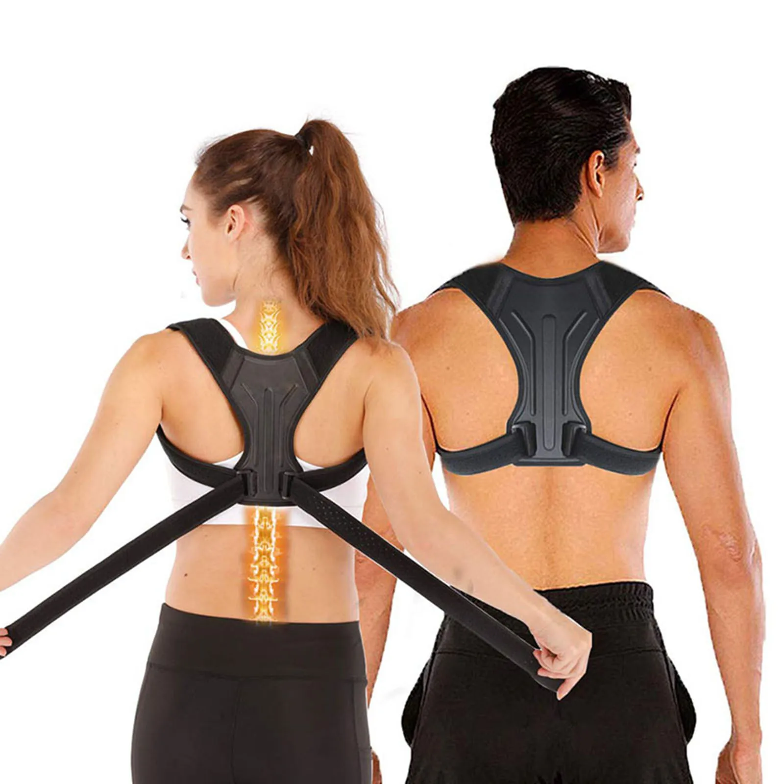 

PHABULS Posture Corrector, Back Brace for Men & Women Lower Back Pain Adjustable & Breathable Straightener Support