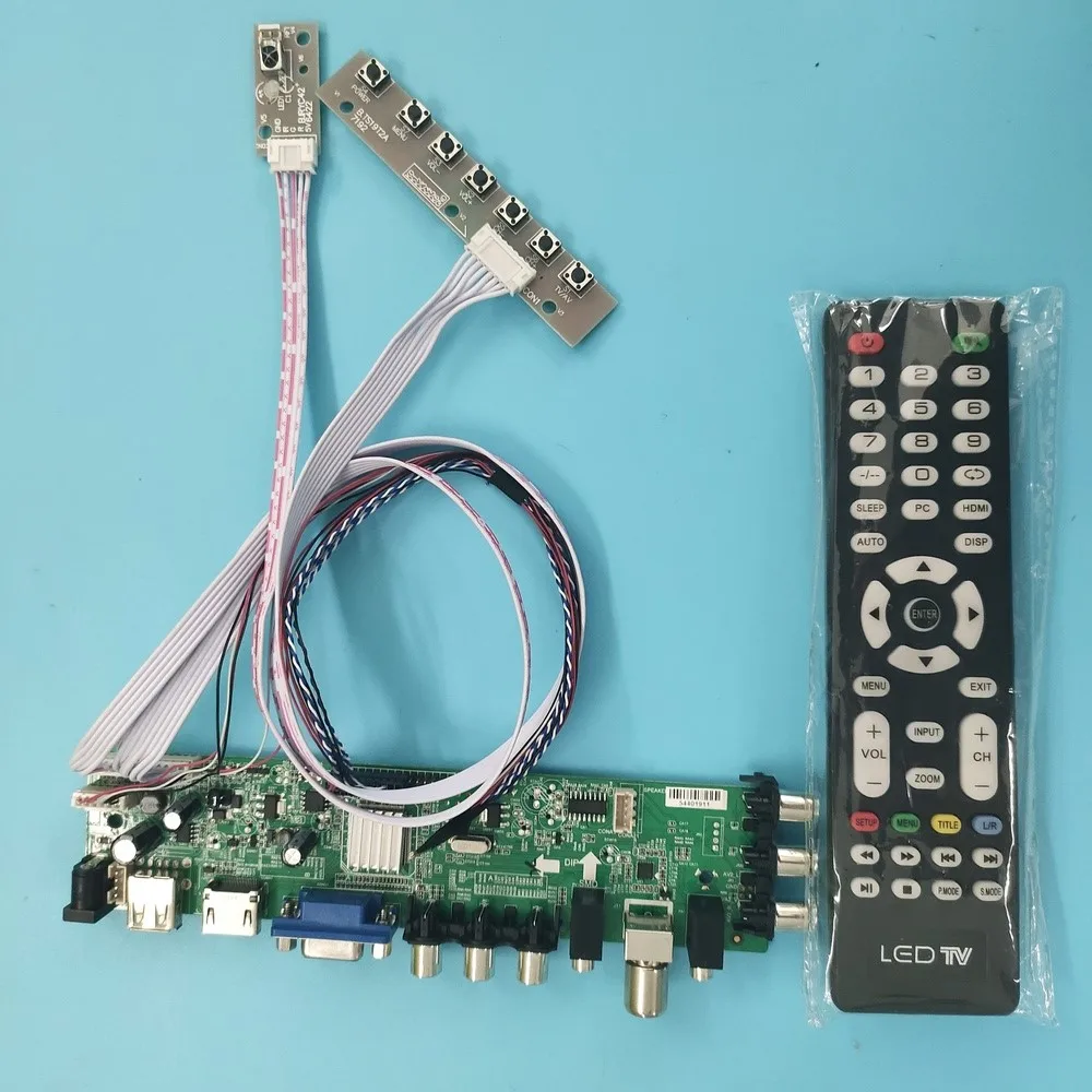 

Kit For BT156GW02 V.0 Signal controller board digital TV LVDS USB HDMI remote DVB-T DVB-T2 VGA AV LED WLED 1366X768 40pin 15.6"