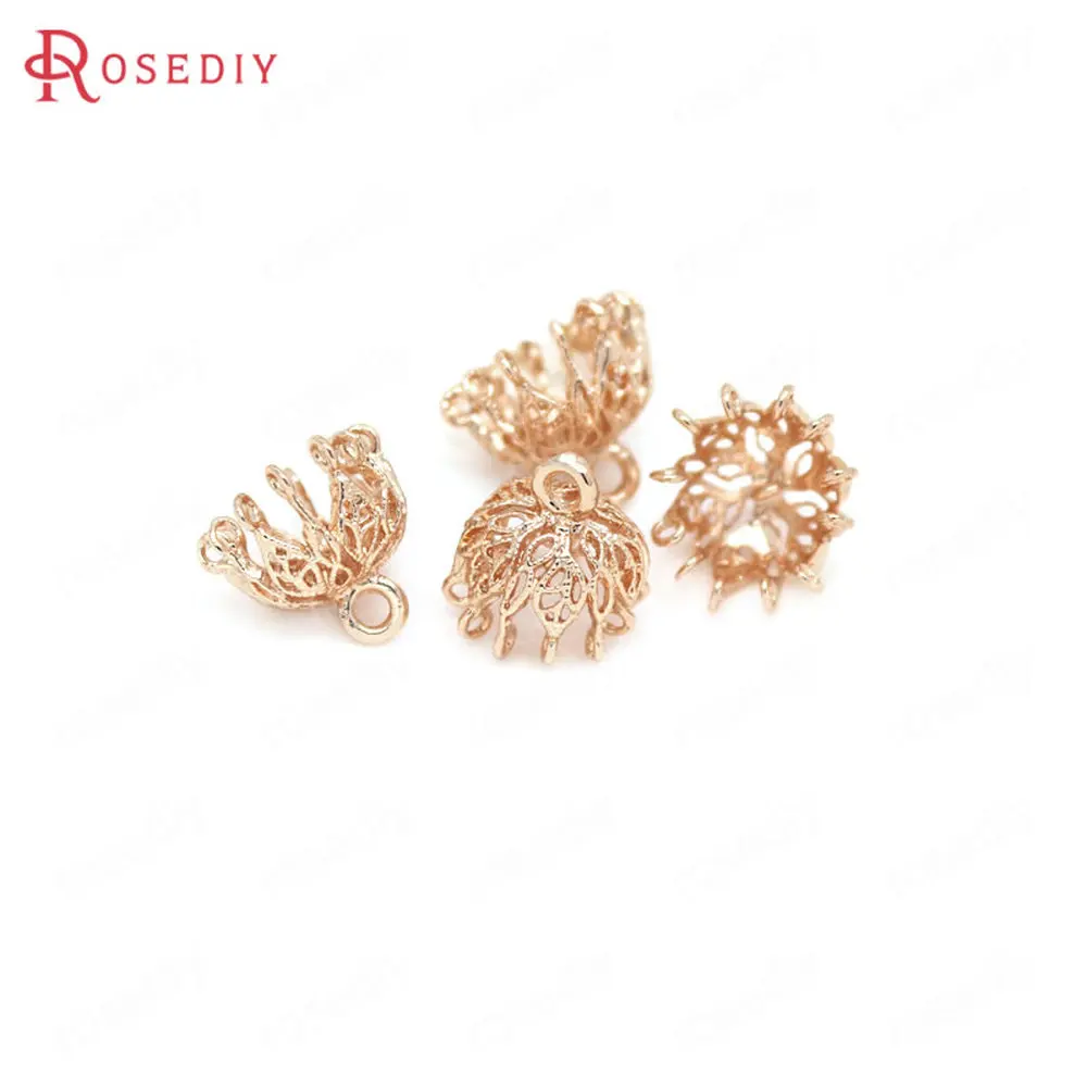 (D112) круглые и овальные шармы с круглыми овальными шариками 24 к цвета шампанского