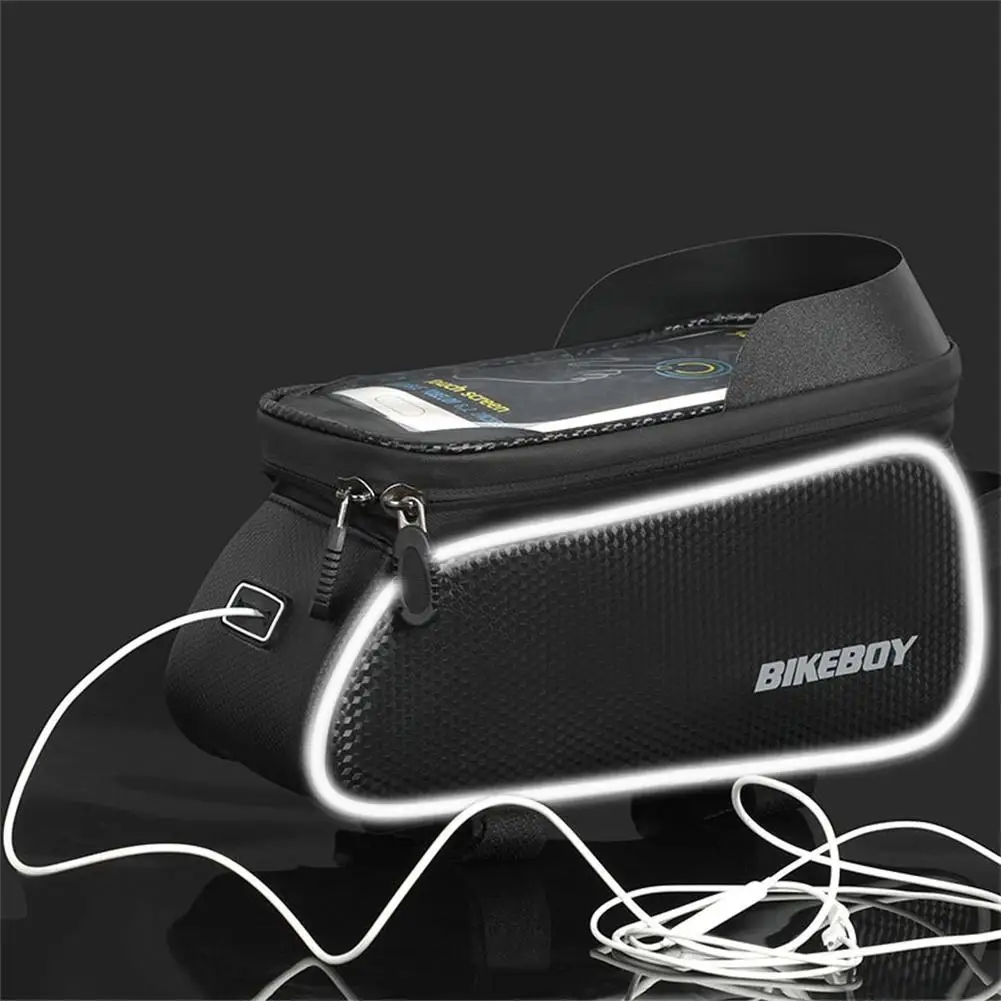 

Rainproof Bicycle Bag Frame Front Top Tube Cycling Bag Reflective 6.5in Phone Case Touchscreen Bags Pouch MTB Bike Accessories