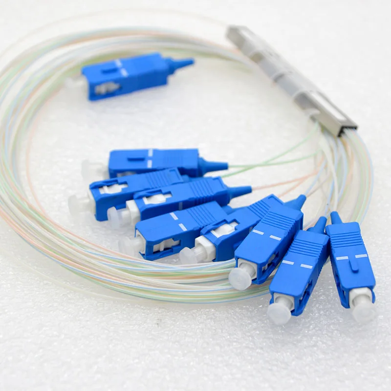 30pcs New Single Mode Mini PLC Fiber Optical Splitter SC UPC/APC 1: 8 Differential Optical Fiber Splitte Special Wholesale