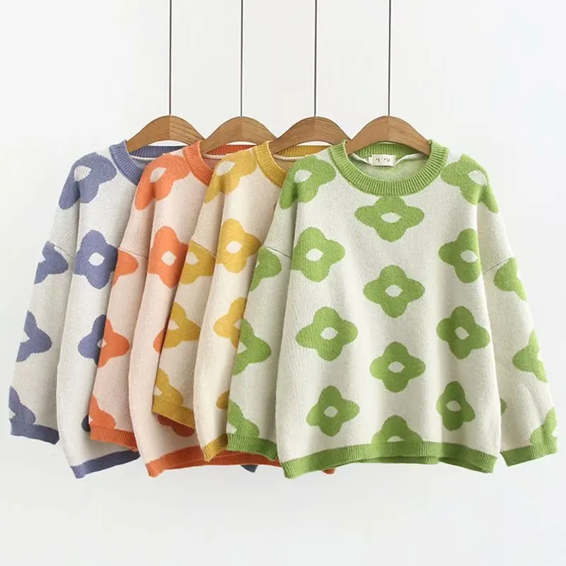 Plus Size Casual Essential Sweaters 2019 Autumn Women Fashion Loose Long Sleeve Angola Knitting Pullovers K73-102 | Женская одежда