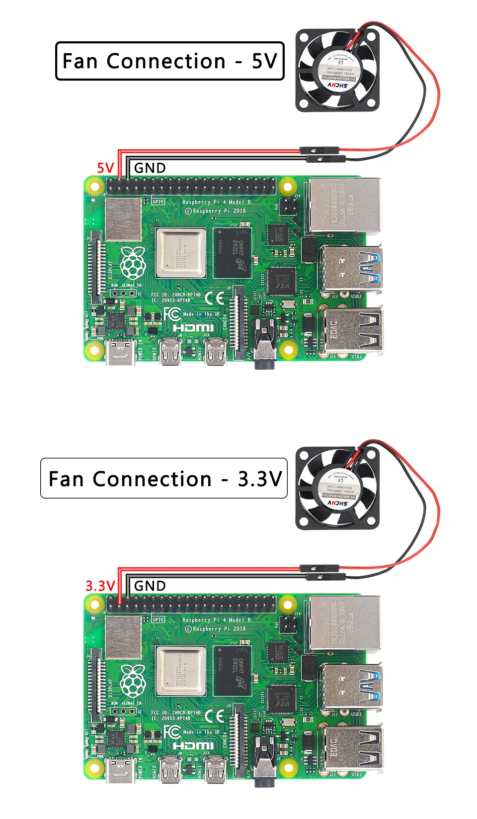 10 шт. вентилятор охлаждения Raspberry Pi 5 в 3 В GPIO вентиляторы питания кулер для 4B/3B +/3B