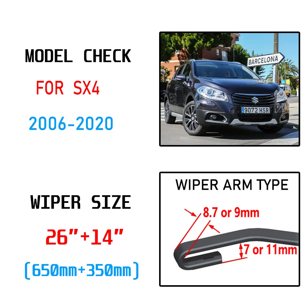Щетка стеклоочистителя переднего стекла для Suzuki SX4 Maruti SX 4 S Cross 2006 ~ 2020 2007 2008 2012 2016
