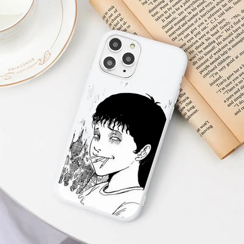 

Junji Ito Collection Tees Horror high quality Phone Case shell Candy Color for iPhone 6 7 8 11 12 s mini pro X XS XR MAX Plus