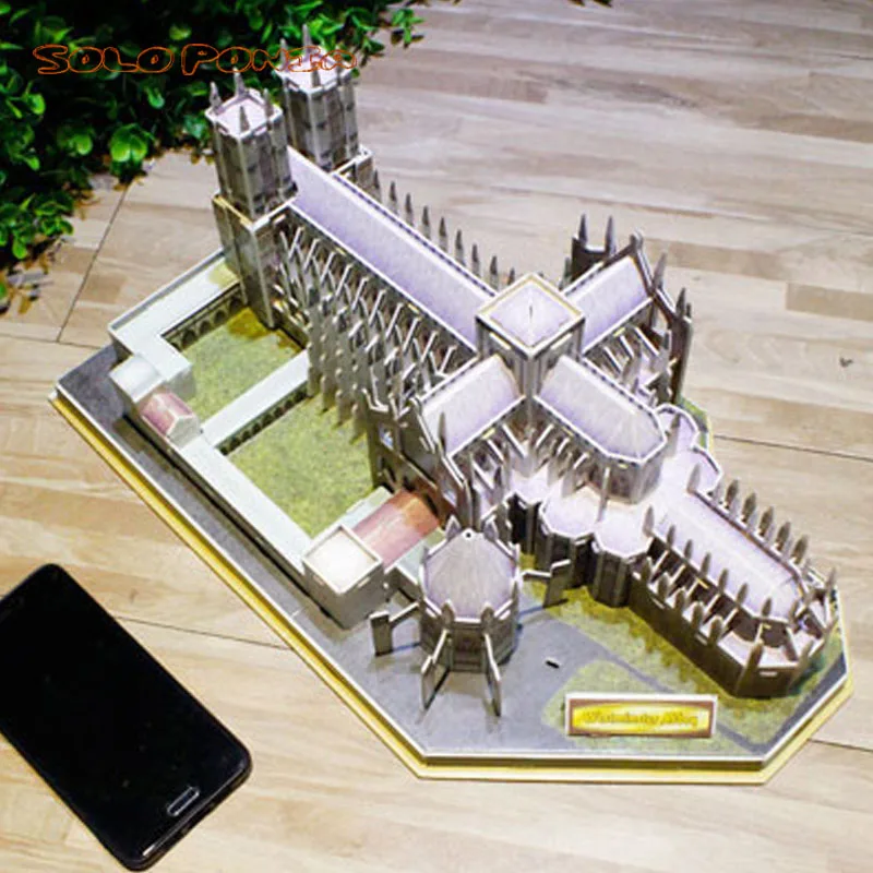 39 см 3D Картонная сборка архитектурная модель Westminster аббатство головоломка