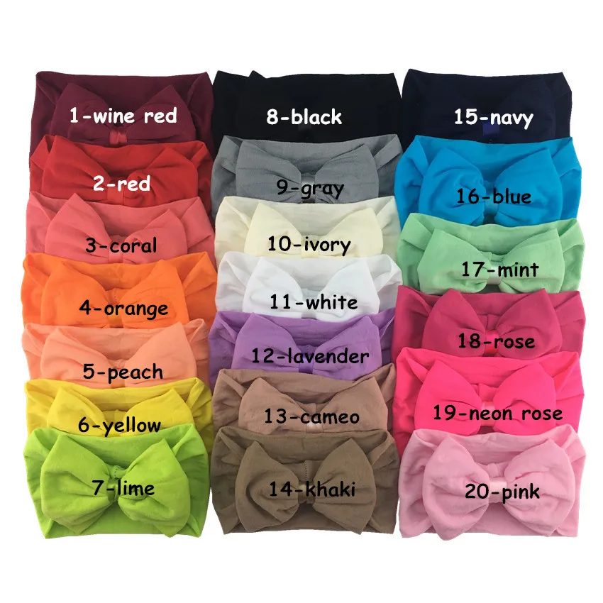 

10PCS Sweet Love Baby Girls Bows Nylon fabric Headbands wide Soft Elastic Newborn Princess Hairbands