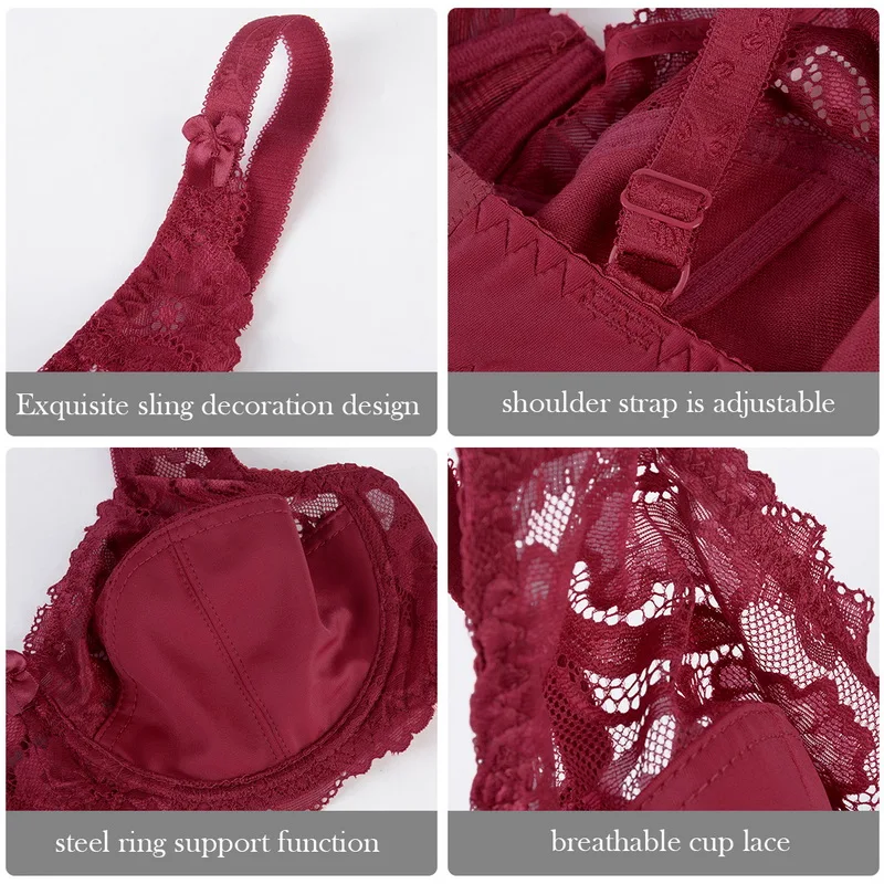 Женский ультратонкий кружевной бюстгальтер с вышивкой и бантом | Женская одежда